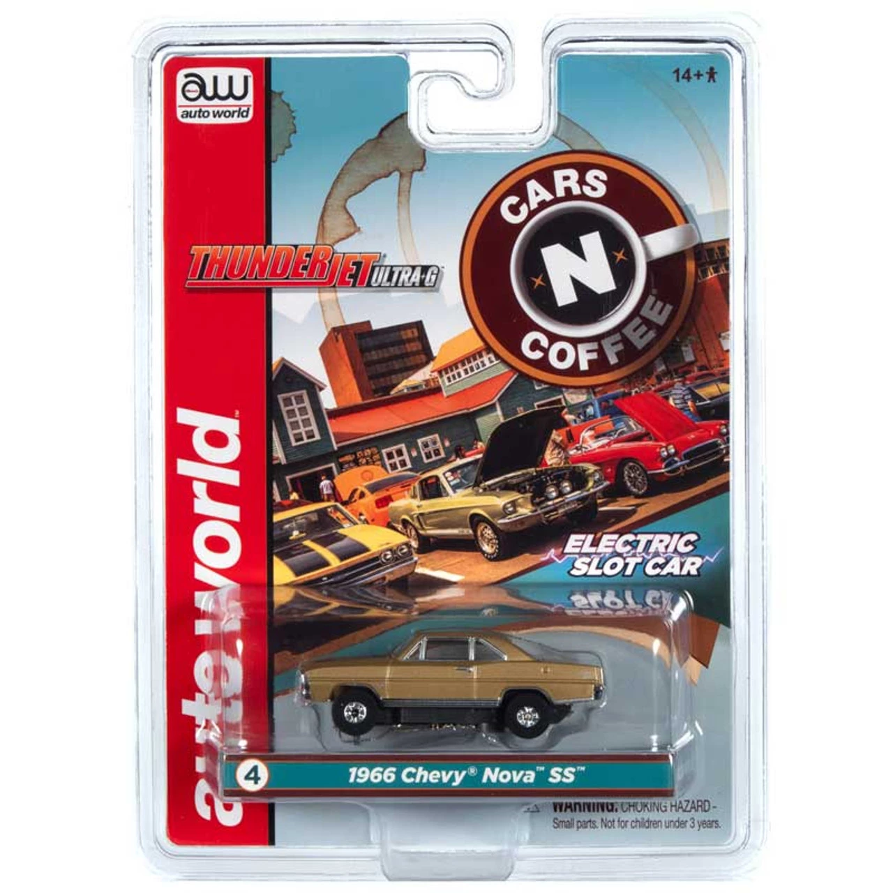 Auto World 1966 Chevy Nova SS Gold Thunderjet HO Slot Car - Image 3