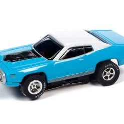 Auto World 1971 Plymouth GTX (Blue) X-Traction Flamethrowers R33 HO Slot Car