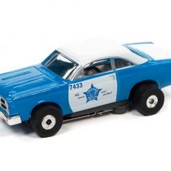 Auto World 1967 Ford Fairlane Chicago Police Car (Blue/White) Thunderjet HO Slot Car