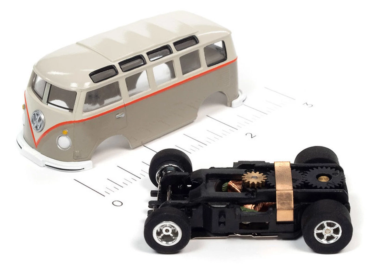Auto World 1965 Volkswagen Samba Bus (Tan) X-Traction R34 HO Slot Car - Image 3