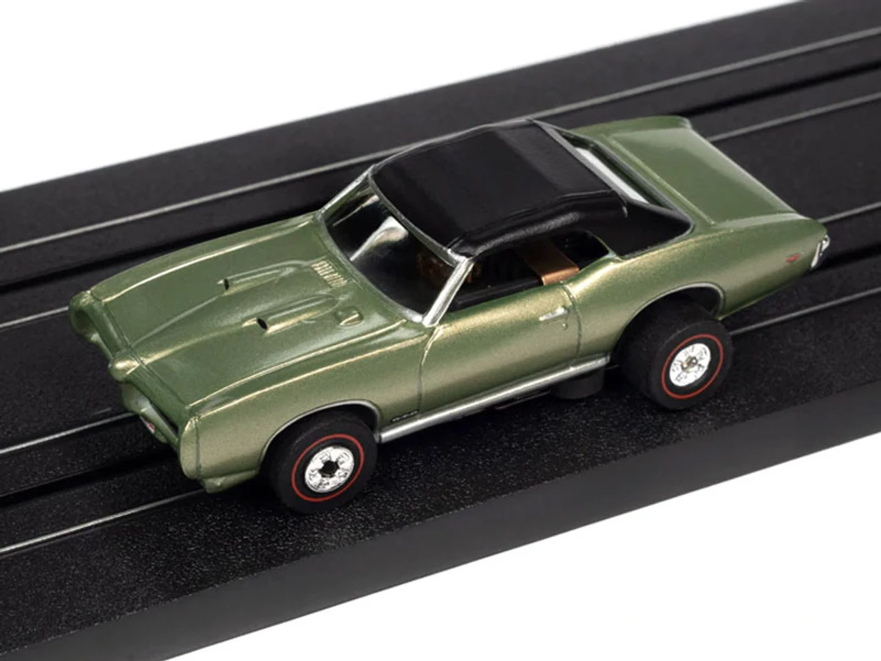 Auto World 1969 Pontiac GTO Convertible (Green) Thunderjet HO Slot Car - Image 2