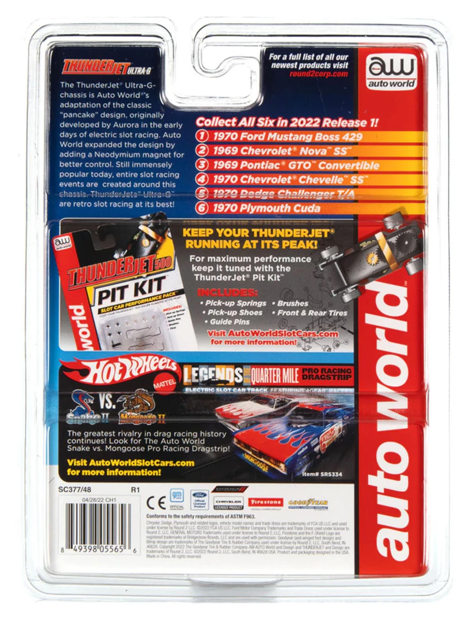 Auto World 1969 Pontiac GTO Convertible (Green) Thunderjet HO Slot Car - Image 5