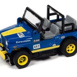 Auto World 1979 Jeep CJ-7 (Blue) Rally World Stage X-Traction HO Slot Car
