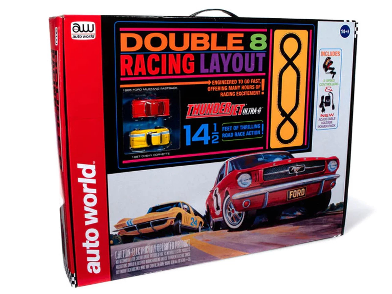 Auto World Double 8 Racing 14.5' HO Slot Car Set