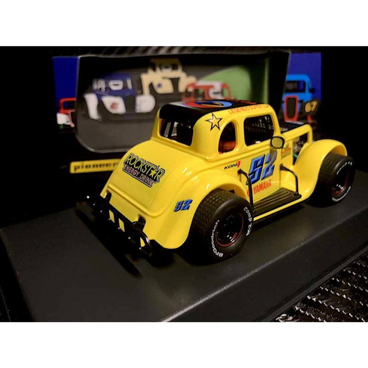 Pioneer 1934 Ford Coupe Legends Racer #52 Yellow 1/32 Slot Car - Image 2