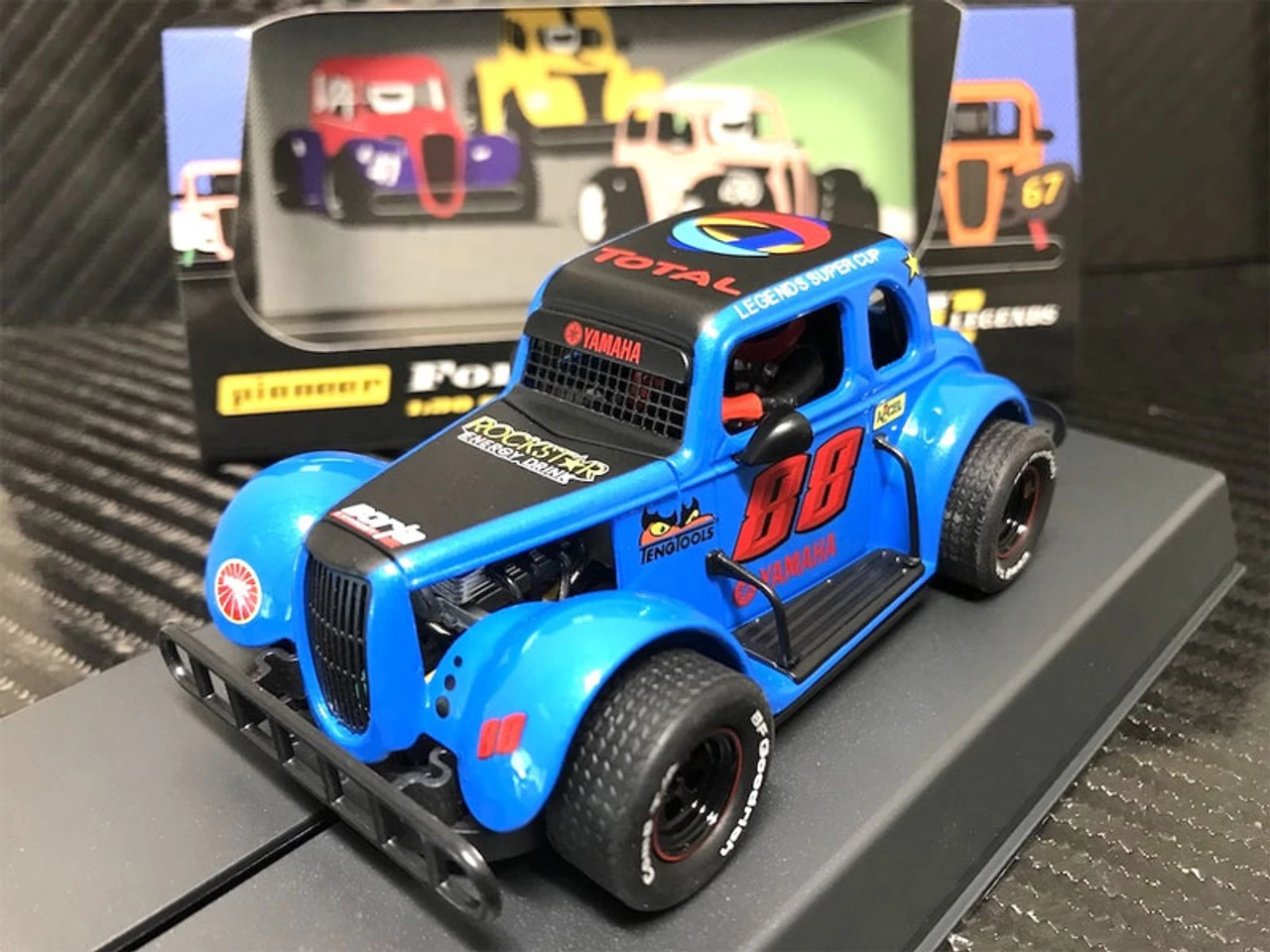 Pioneer 1934 Ford Coupe Legends Racer #88 Blue 1/32 Slot Car